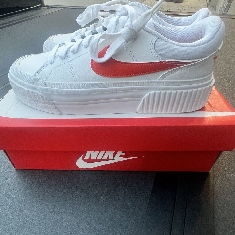 Nike Court Legacy Lift Platform Shoes Sneakers Women’s Sz 9.5 White DZ5203-100 - Picture 3 of 11